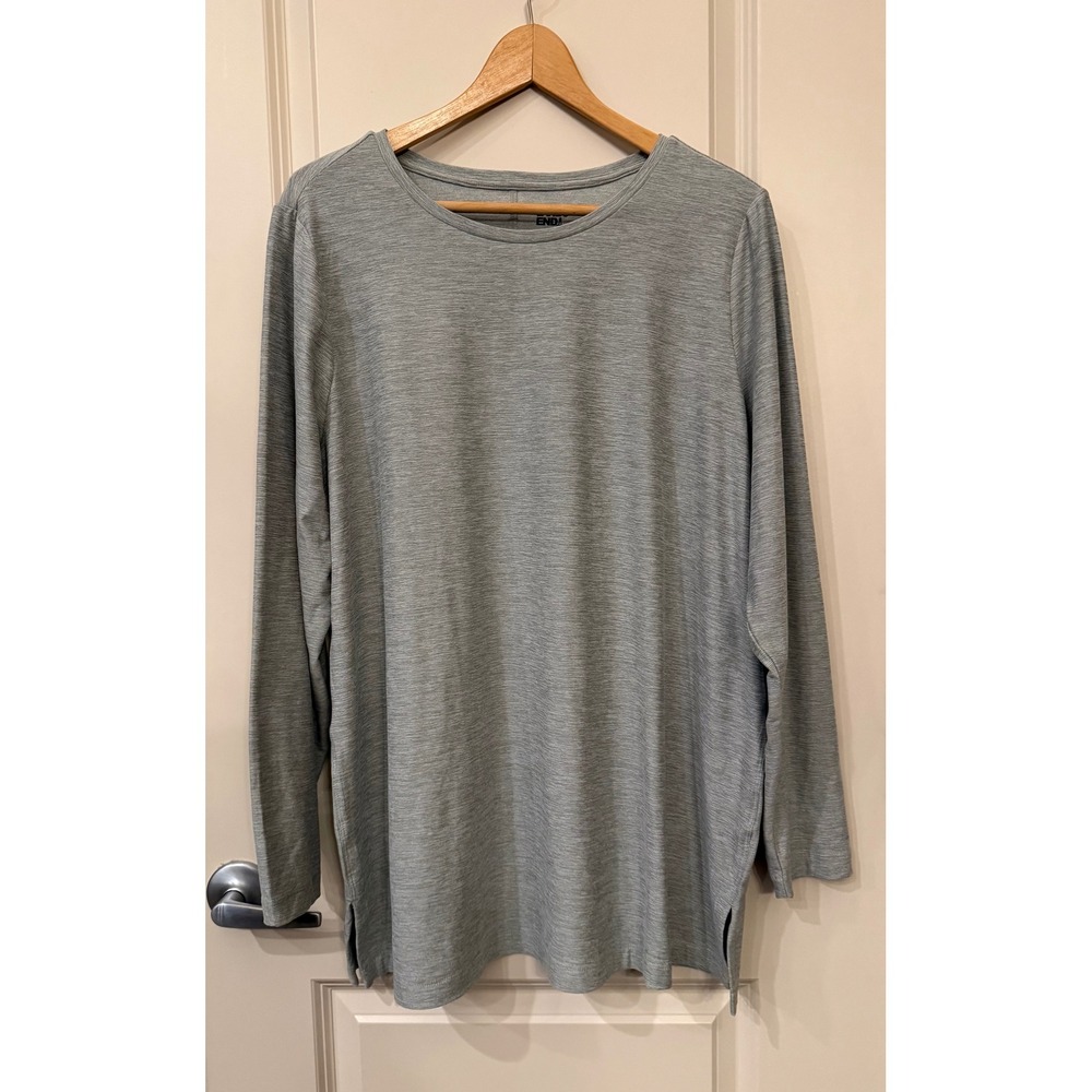Lands' End Womens Gray Long Sleeve Casual Tunic Top Plus Size 1X (16W-18W)